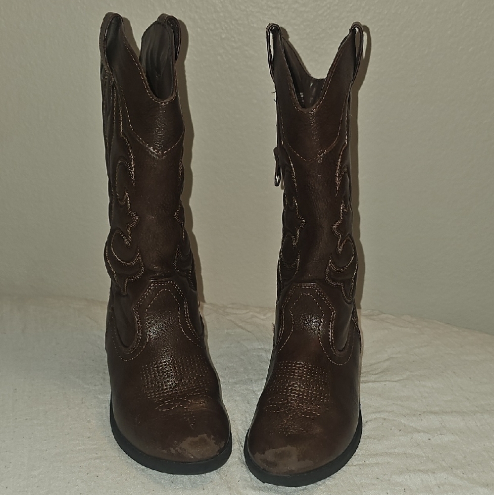 Cat & Jack Dark Brown Kids Western Boots